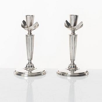 A pair of silver candlesticks, GAB, Stockholm, 1964.
