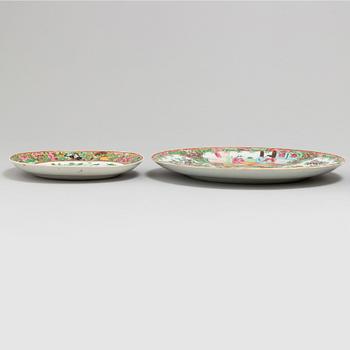 10 famille rose dishes, Qing dynasty, late 19th century.