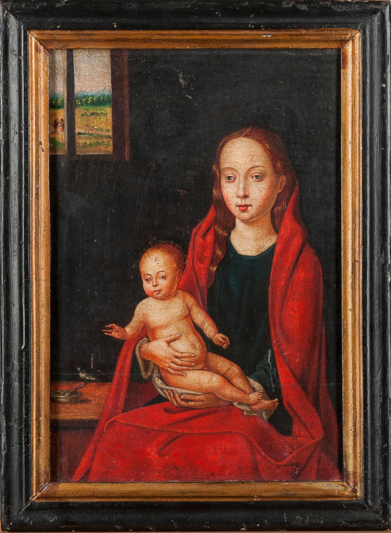 OKÄND KONSTNÄR, olja på pannå, Flamländsk skola, 1800-talets slut.