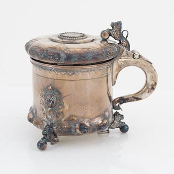 A Baroque style silver tankard, Tesi, Gothenburg, 1960.