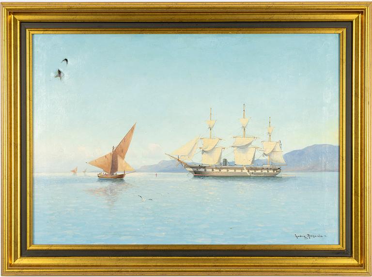 Ludvig Richarde, "Fregatten Wanadis till ankars under franska medelhafskusten".