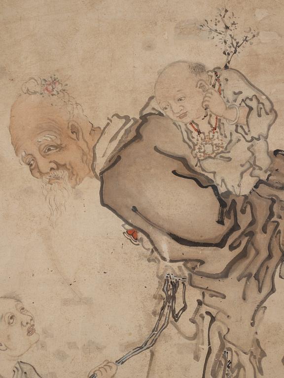Okänd konstnär, färg och tusch på papper, 1800-tal.