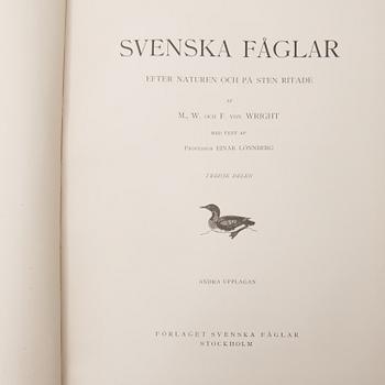 KIRJOJA, 3 nid.,"Svenska Fåglar", Magnus, Wilhelm & Ferdinand von Wright, Förlaget Svenska Fåglar, Tukholma, 1927-1929.