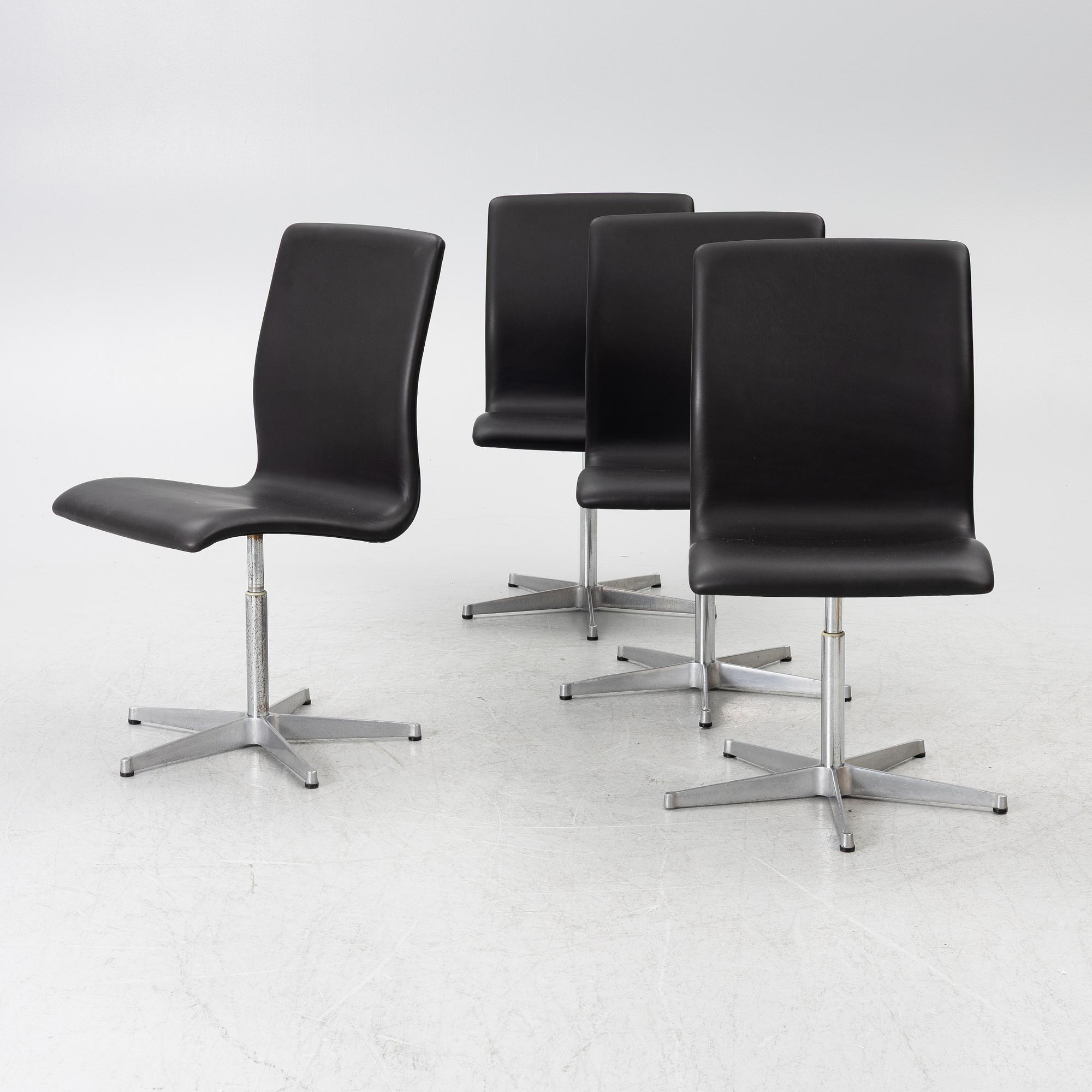Arne Jacobsen, Stolar 4 st. "Oxford Chair", Fritz Hansen, Danmark.
