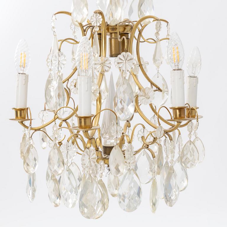 A Rococo style chandelier, Sweden, 20th Century.