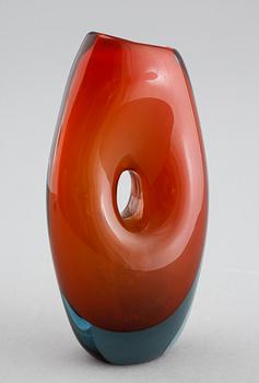 A glass vase by Vicke Lindstrand for Kosta, signed LH and numbered, 1950s.