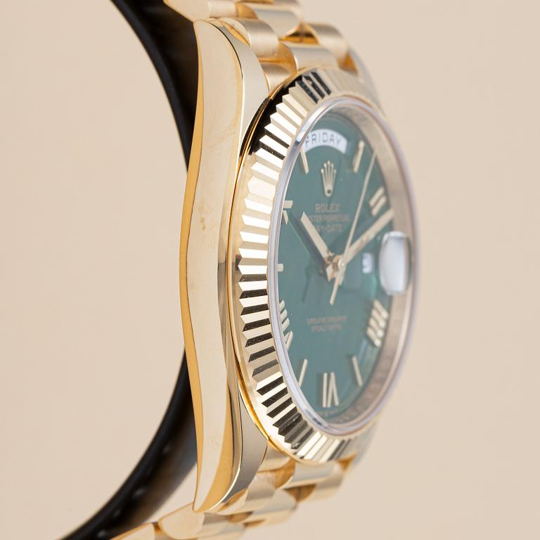 Rolex, Day-Date 40, "Money Green Dial", ca 2024.