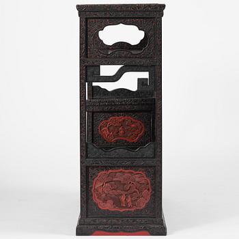 A lacquer display cabinet, late 19th century.
