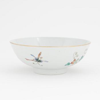 A Chinese porcelain 'butterfly and melon' bowl, 20th Century.