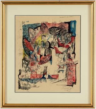 MADELEINE PYK, mixed media on paper, signed and dated 1968.