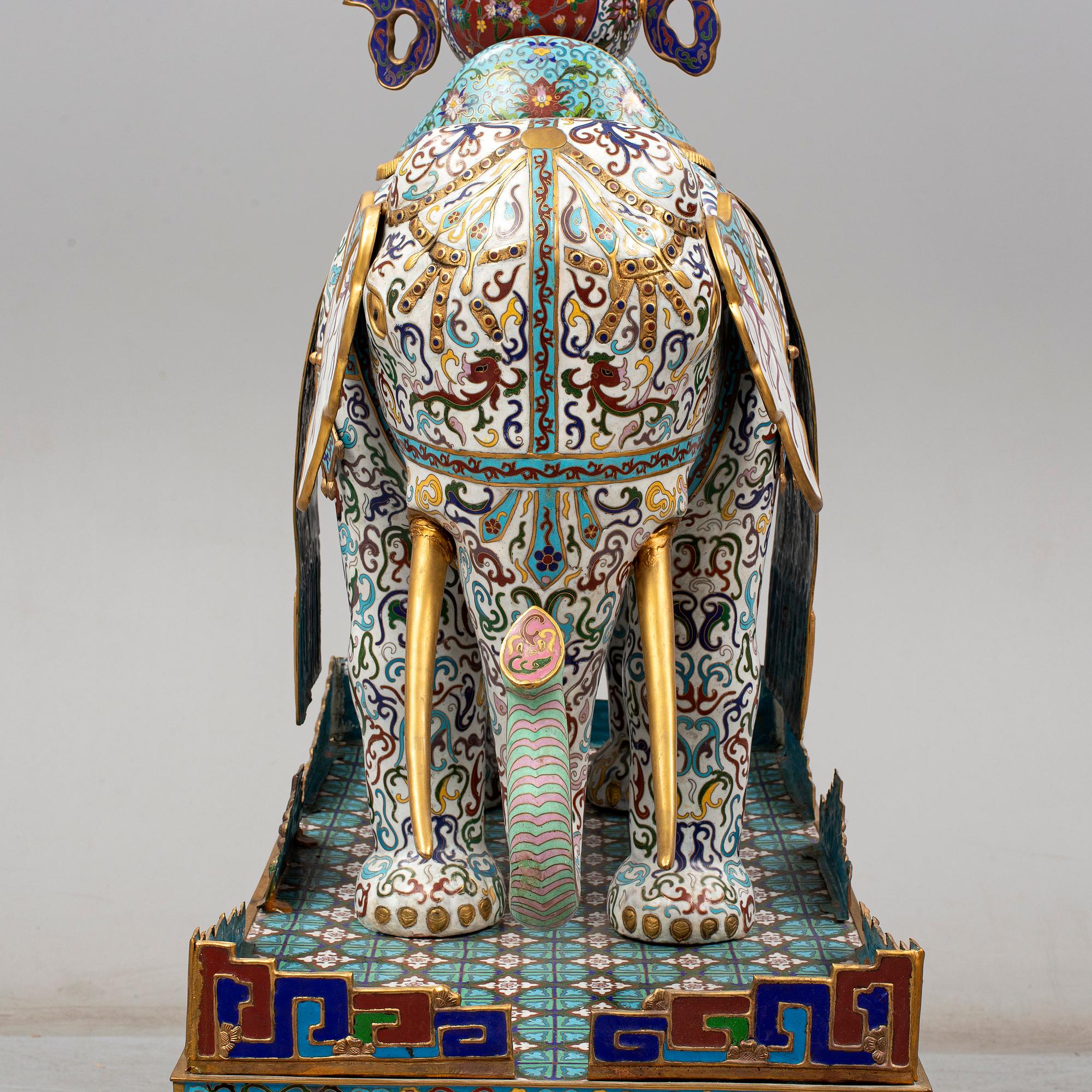 A large chinese cloisonné sculpture, 20th Century.