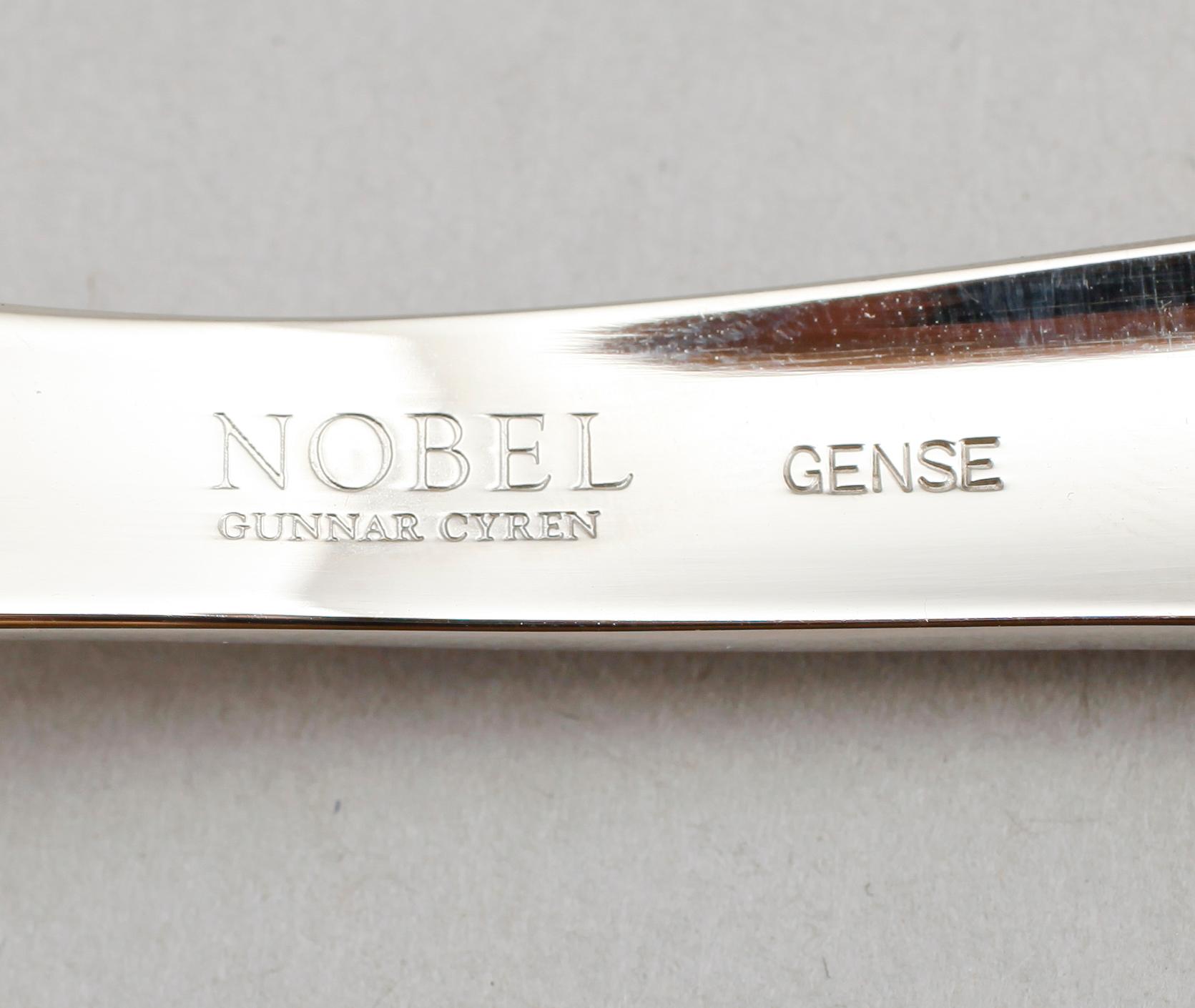 FISKBESTICK, 16 delar, stål, "Nobel", Gunnar Cyrén, Gense.