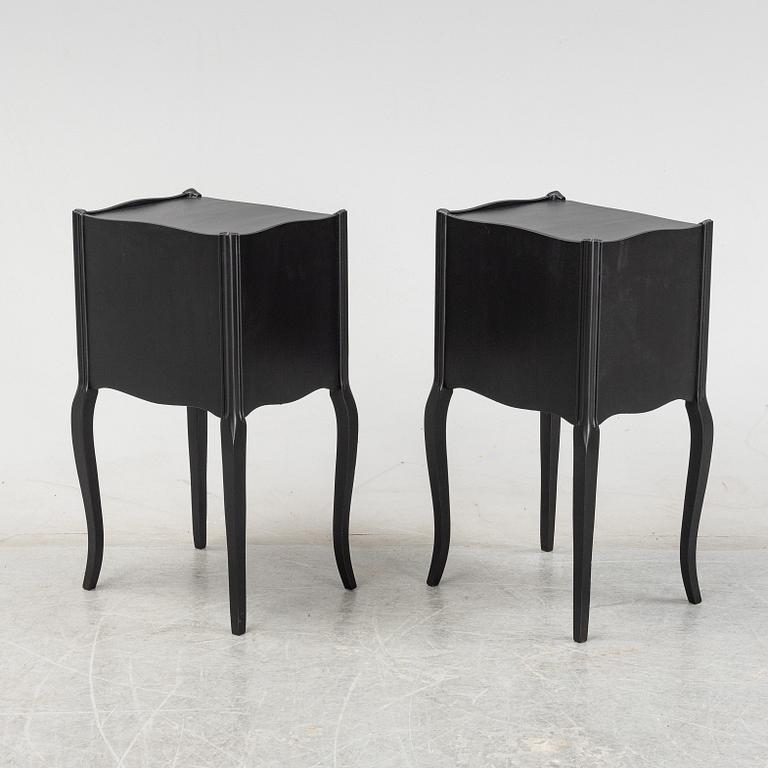 A pair of painted bedside tables, Rydén Möbler Ab, Nybro, late 20th Century.