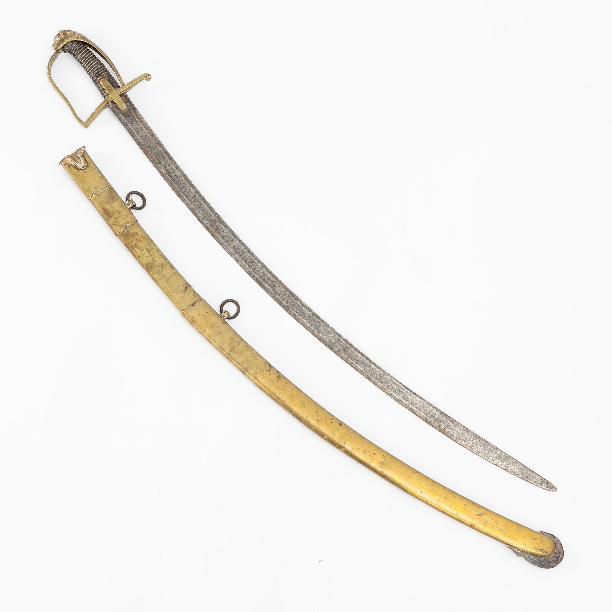 Sabel, svensk, för officer, 1800-talets början. med balja.