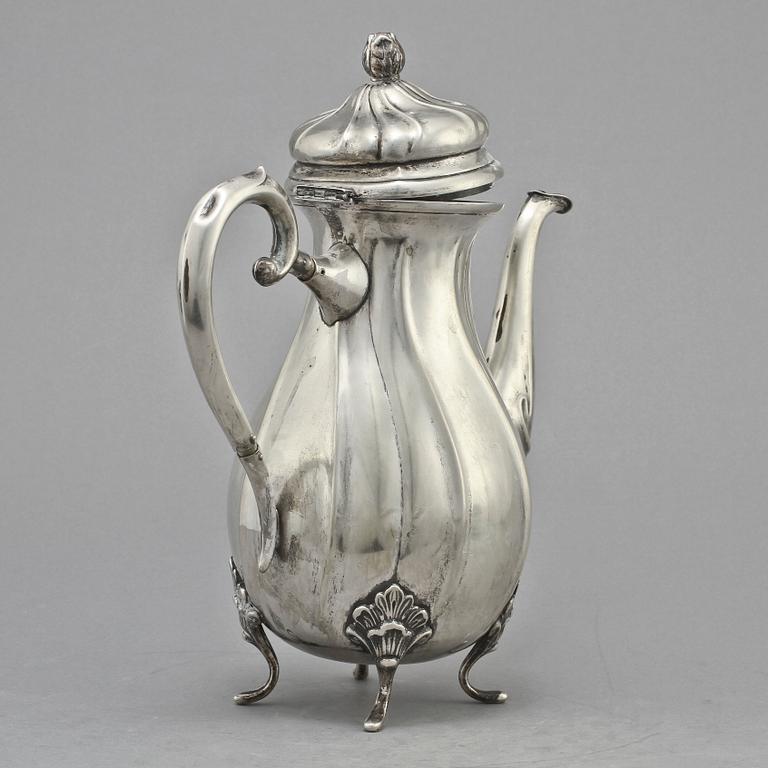 KAFFESERVIS, 3 delar, silver, Jens Sigsgaard, Danmark, 1935 och 1936. Vikt 1 150 g.