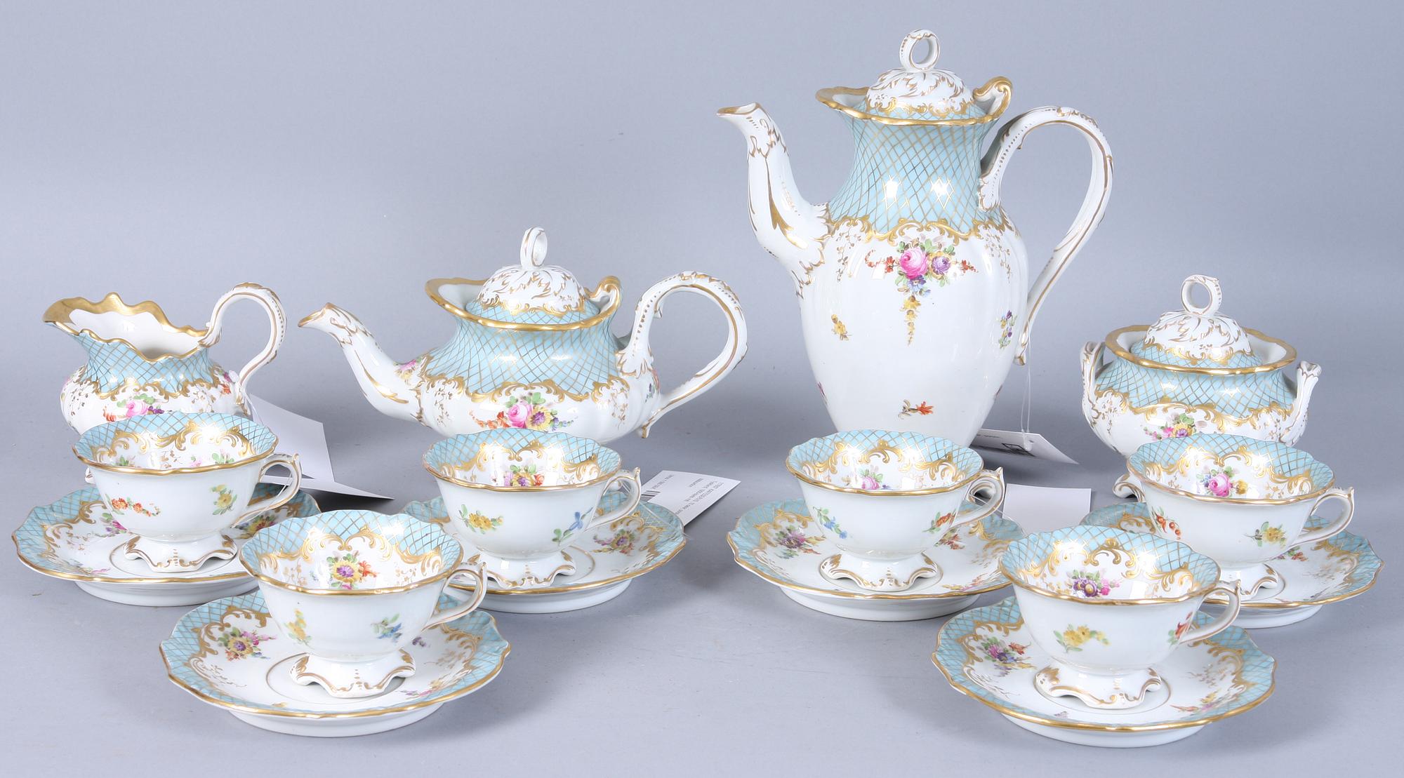 KAFFESERVIS, 10 delar, porslin, Tyskland, 1900-talets mitt.