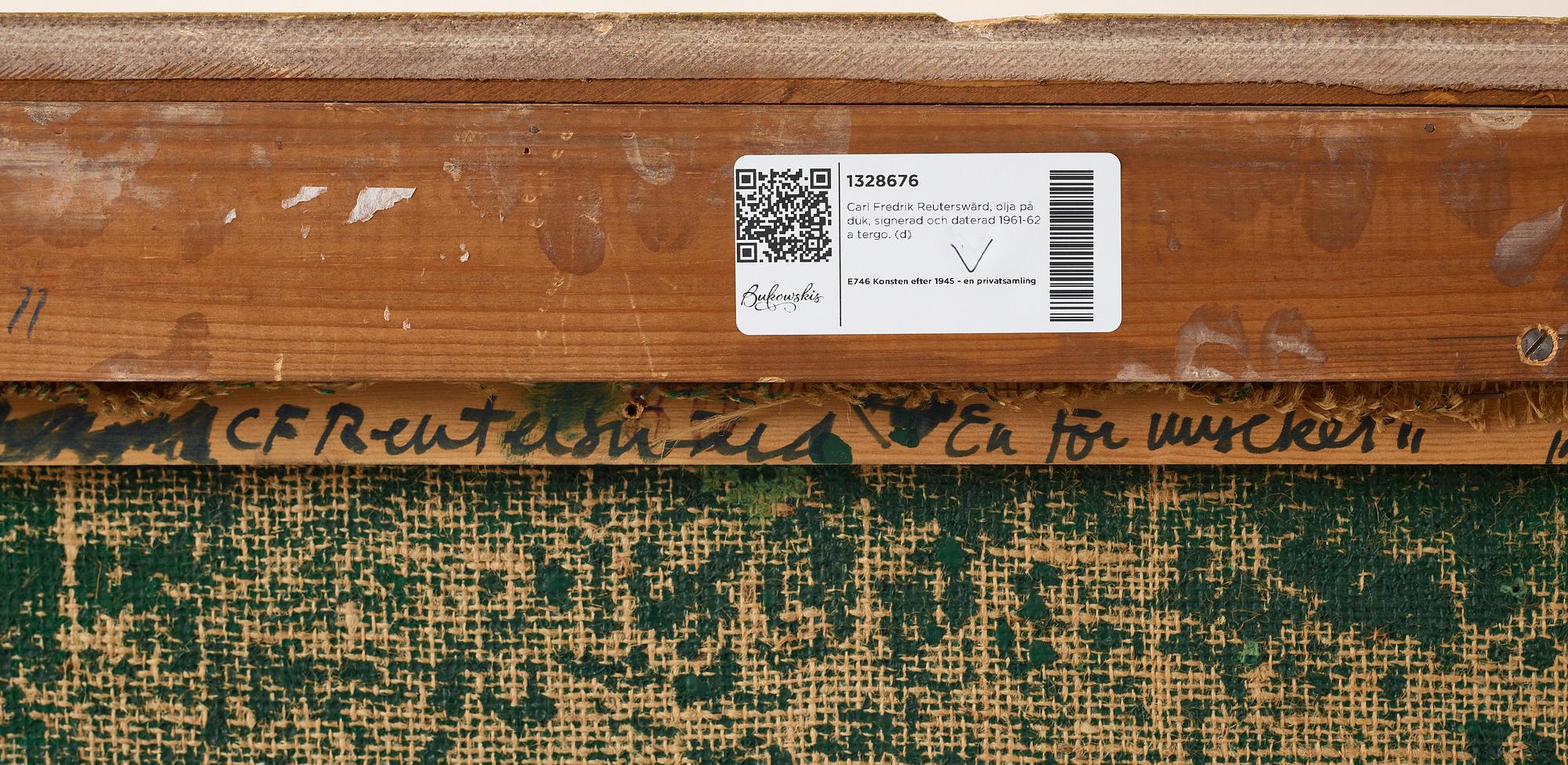 Carl Fredrik Reuterswärd, olja på duk, signerad och daterad 1961-62 a tergo.