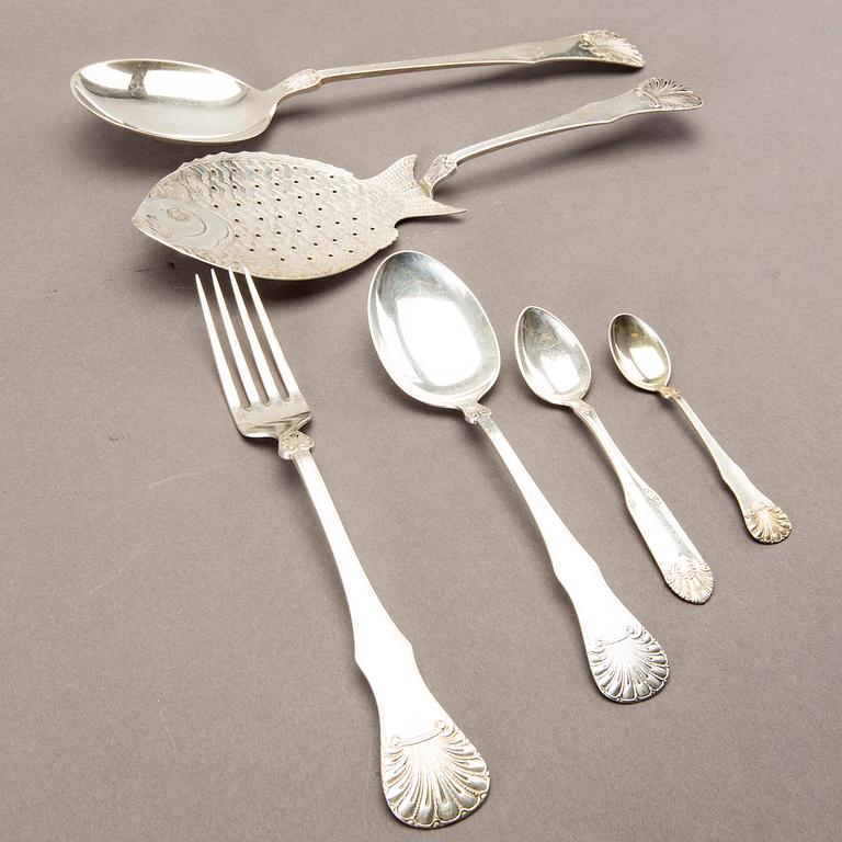 A Norwegian 20th century silver set of 48 pcs of cutlery mark of Oscar lassen total weight ca 1500 gr.