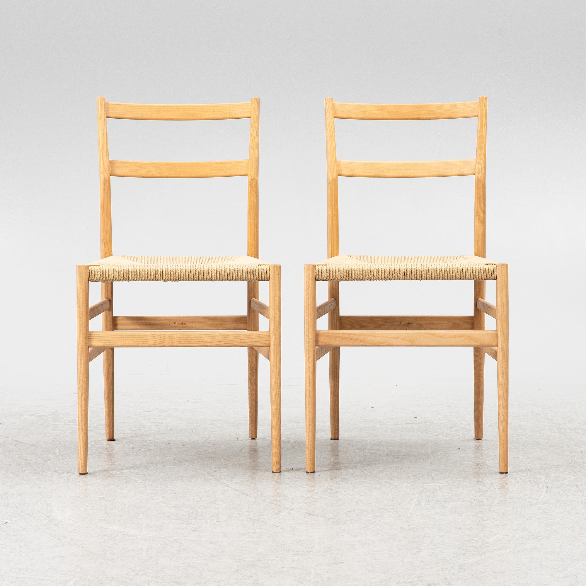 Gio Ponti, A pair of 646 Leggera chairs, Cassina.