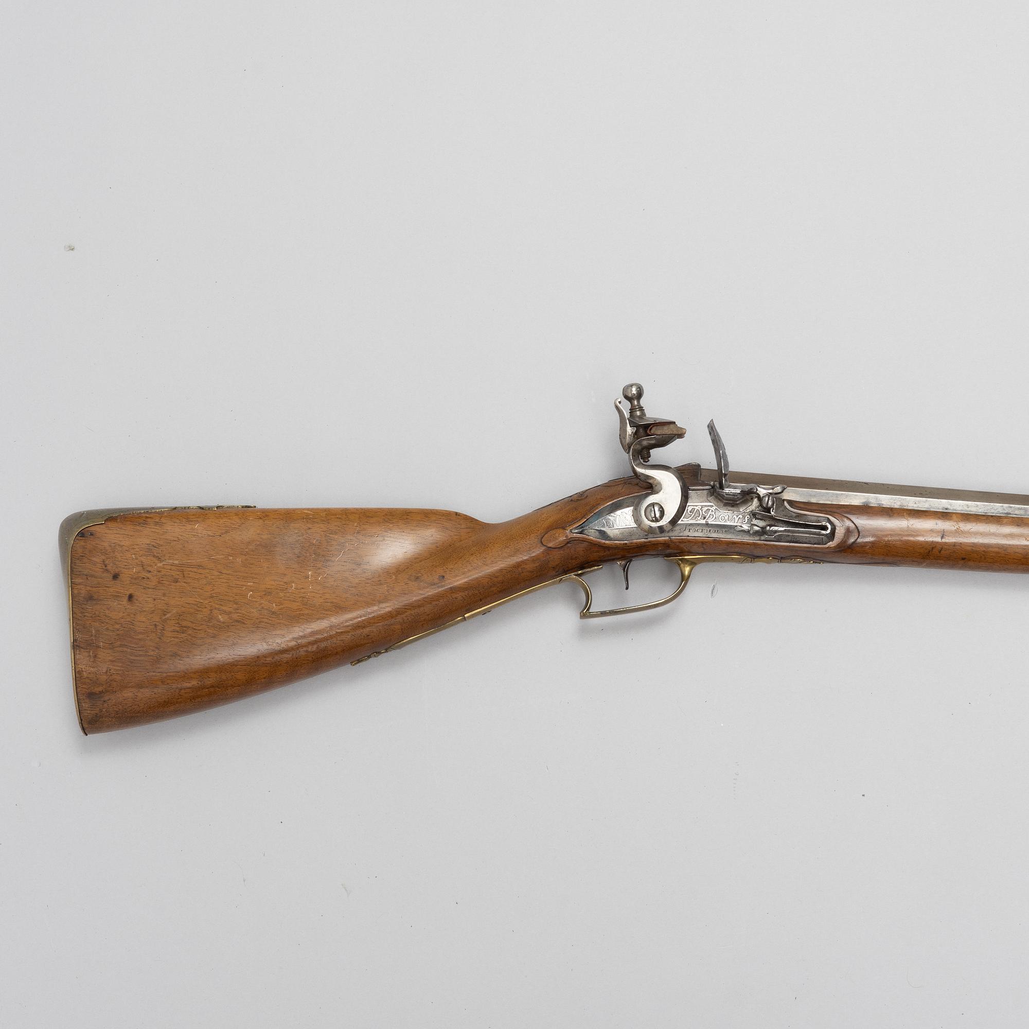 Flintlock gun, signed David Bars, Stockholm (1686-1759).