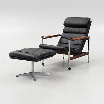 Eric Merthen, a 'Kronfåtöljen' easy chair with footrest, AB Dahléns Fåtöljindustri, Dalum, the model designed 1967.