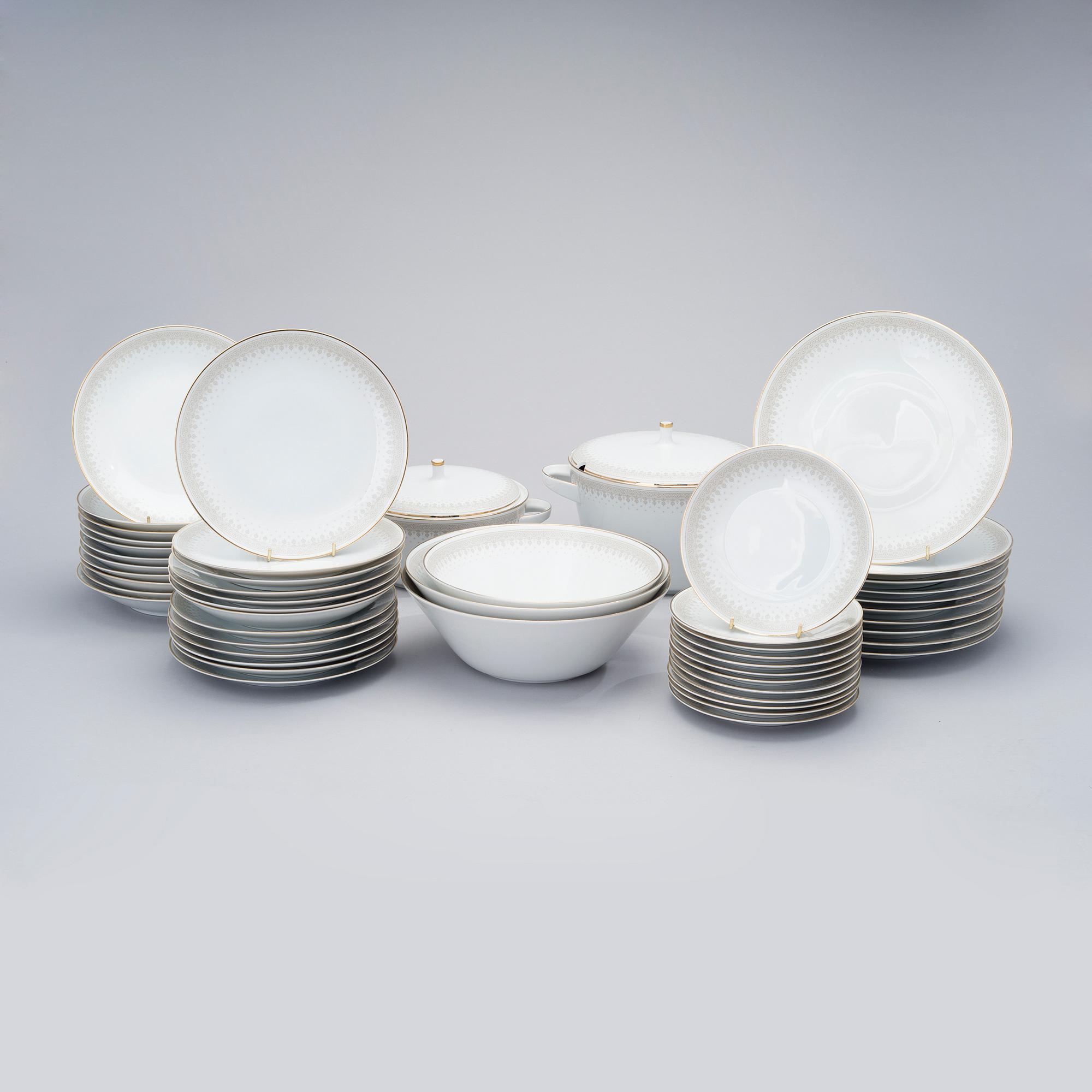 MATSERVIS, 70 delar, porslin, "Noblesse", Hutschenreuther, Selb, Tyskland 1950-60-tal.