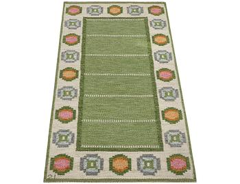 Ingegerd Silow, gallerimatta, rölakan, signerad IS, ca 163 x 82 cm.