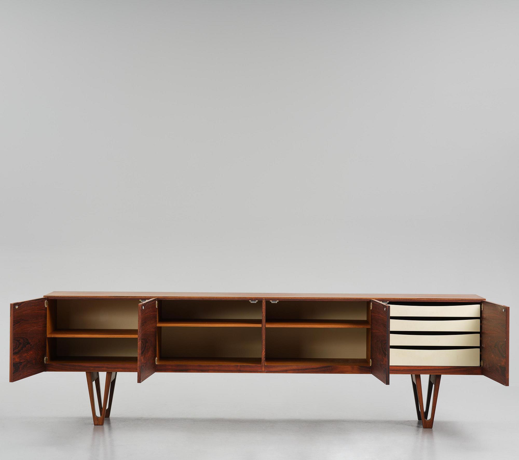 Ib Kofod-Larsen, a rosewood veneered sideboard model "501" from the "Ib 500" series, Seffle Möbelfabrik, Sweden, 1960s.