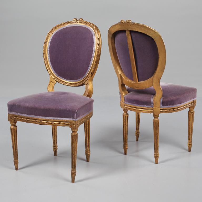 SALONGSMÖBEL, 4 delar, Louis XVI-stil, 1900-tal.