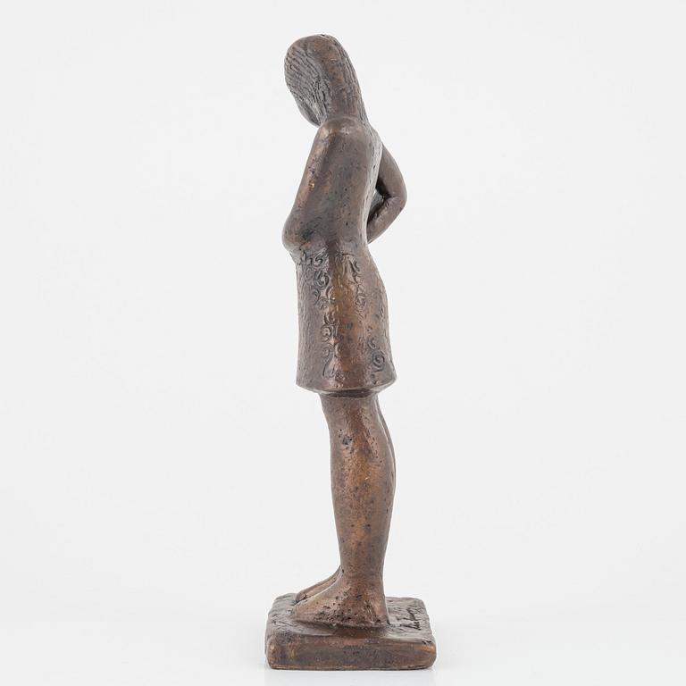 Lisa Larson, skulptur "Tonårsflickan", brons, Scandia Present, ca 1978, No 187.