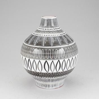 A ceramic vase "Grafika" by Ingrid Atterberg for Upsala-Ekeby, 1950s.