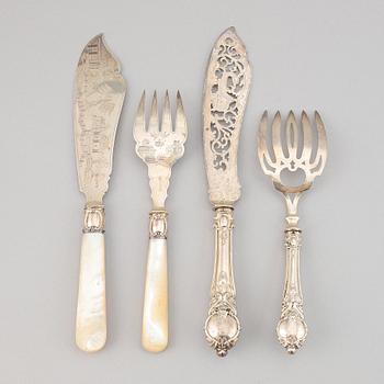Two pairs of silver cutlery, including Thomas Prime & Son, 1892-93, and Birmingham 1848.