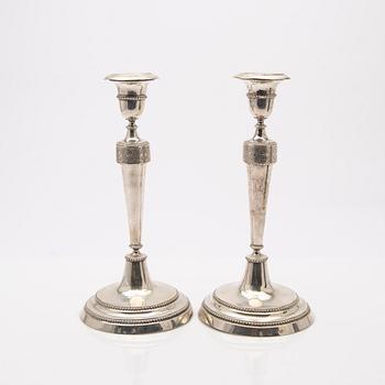 Candelsticks, a pair, silver, Carl Ludvig Berendt, Gdansk (1728-1804), master 1753.