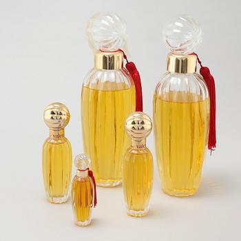 VALENTINO, factices, five perfumebottles.