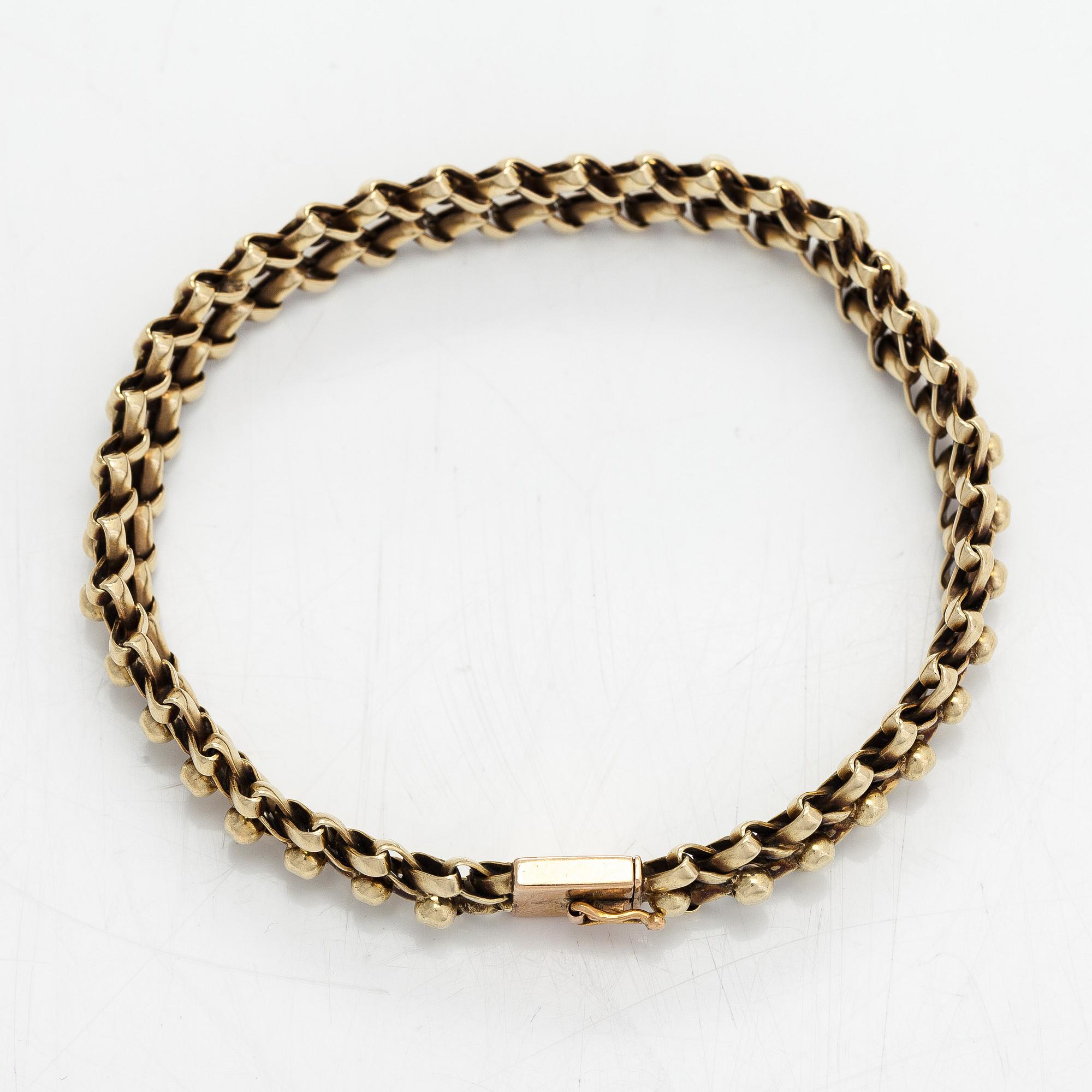 A 14K gold bracelet. Finnish import marks.