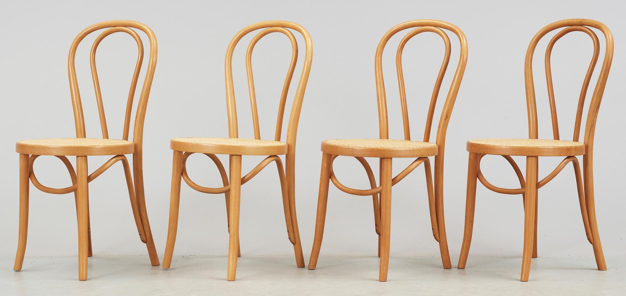 STOLAR, 4 st, Thonet-typ, 1900-talets andra hälft.
