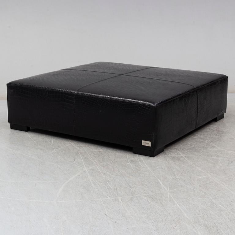 A Fendi leather ottoman.