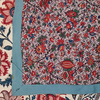 TEXTIL, semiantik/antik Kalamkar, sannolikt Isfahan, ca 110 x 109 cm.