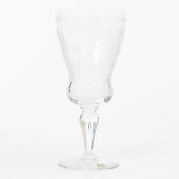 Vicke Lindstrand, rödvinsglas, 5 st, "Dalecarlia", Kosta Boda.