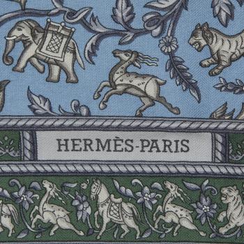 HERMÈS, a cashmere and silk shawl, "Chasse en Inde".