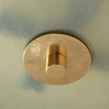 Harald Notini, A Harald Elof Notini Swedish Modern brass ceiling lamp, Böhlmarks Lampvarufabrik, probably 1940's.