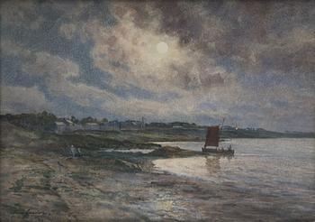 Anna Gardell-Ericson, Moonlight Landscape with Figures.