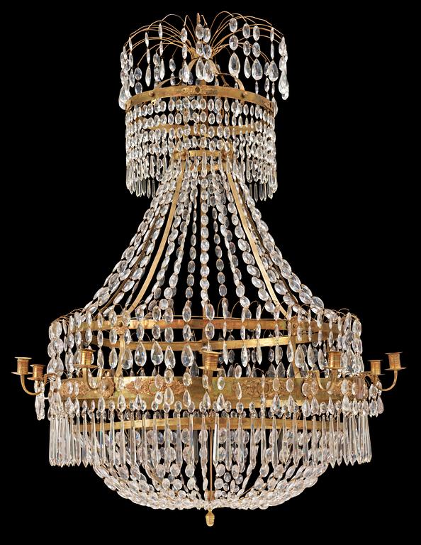 LJUSKRONA, för elva ljus. Sverige, 1820/30-tal. Karl Johan.