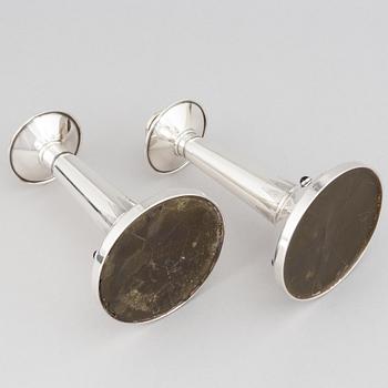 A pair of swedish silver candlesticks, TESI, Göteborg 1957.