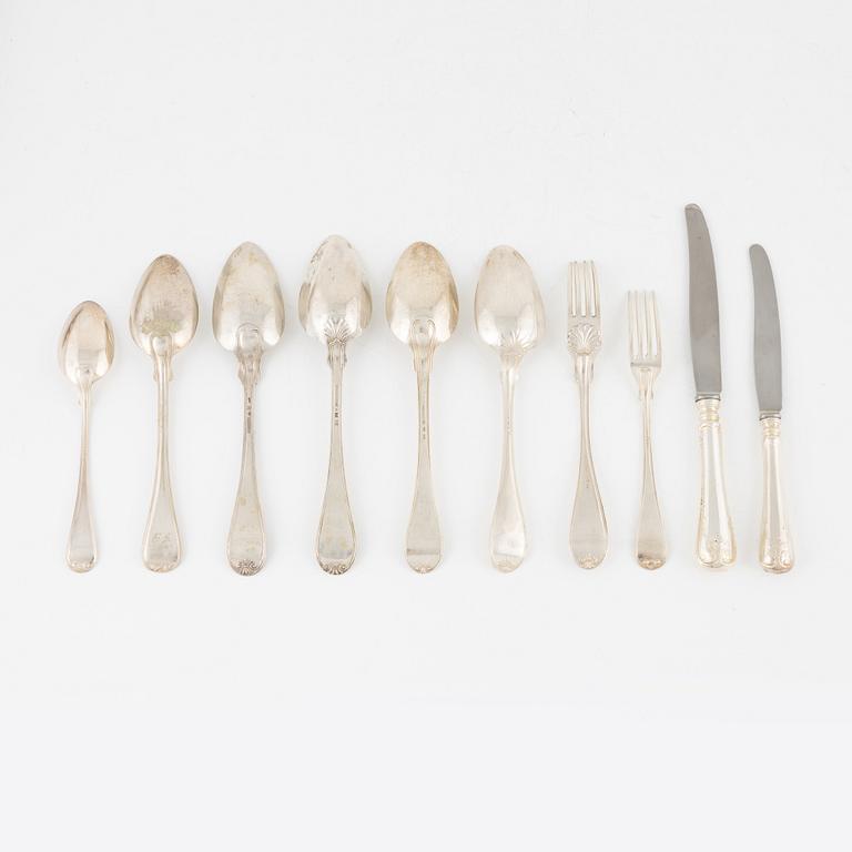 31 pieces of silver cutlery, mostly CG Hallberg, Stockholm, 1848-1944.