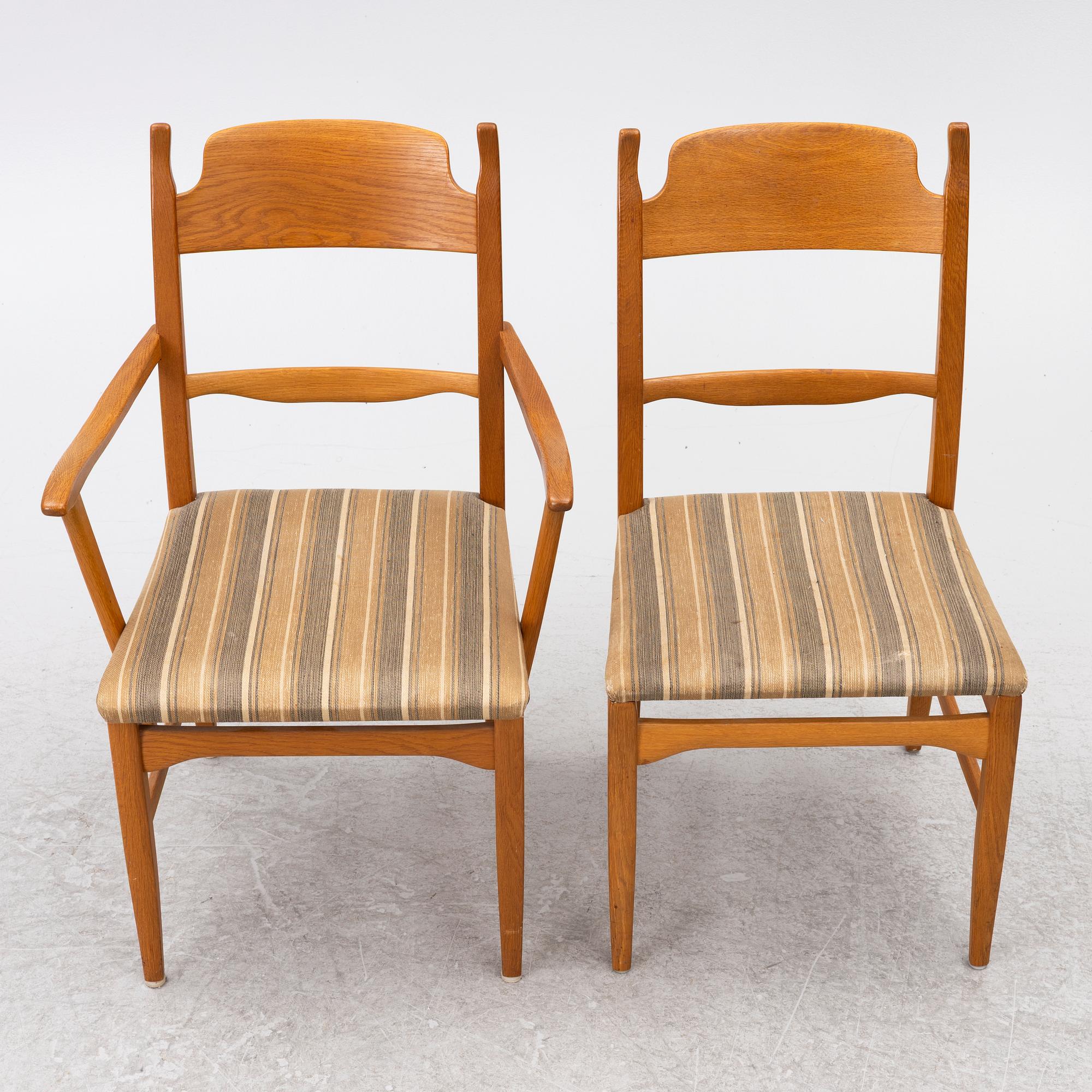 Carl Malmsten, A nine piece dining set, 'Camare Nyckel', by Åfors Möbelfabrik, Sweden, 1960's.