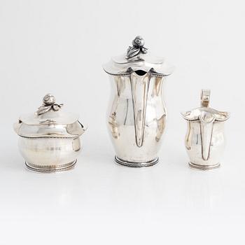 Eric Råström, kaffeservis, silver, 3 delar, Råströms Silver- O Nysilverfabrik, 1953.