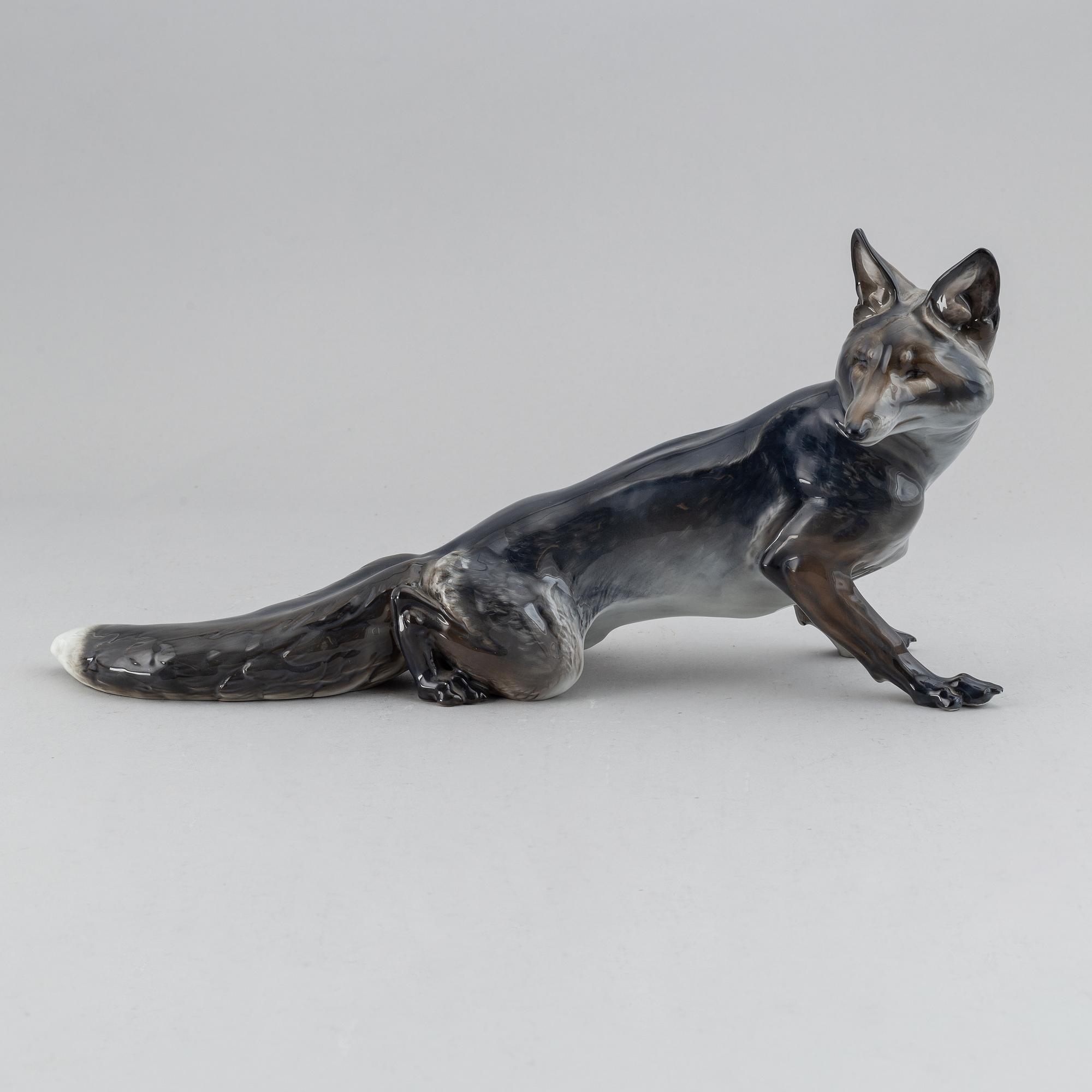 Theodor Kärner, a porcelain figure of a fox, Rosental, Germany.