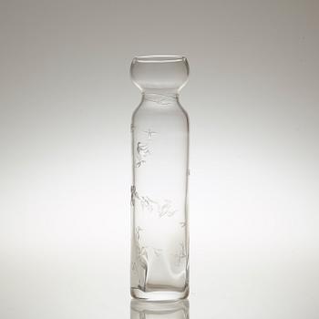 Edward Hald, An Edward Hald engraved glass vase, Orrefors 1955.