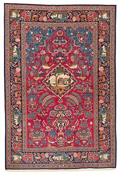 358. SEMI-ANTIQUE KASHAN. 198,5 x 135,5 cm.